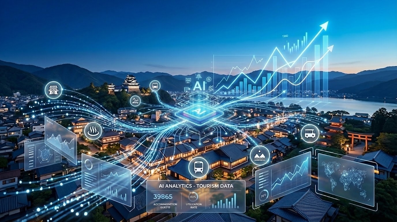 AIとデータで地域の稼ぐ力を最大化 - データビジュアライゼーションイメージ